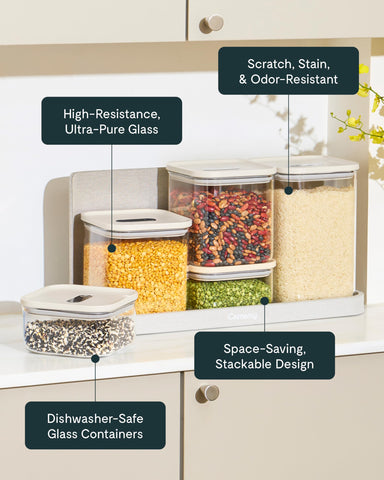 Caraway 1qt container with removable lid for thorough hand washing.