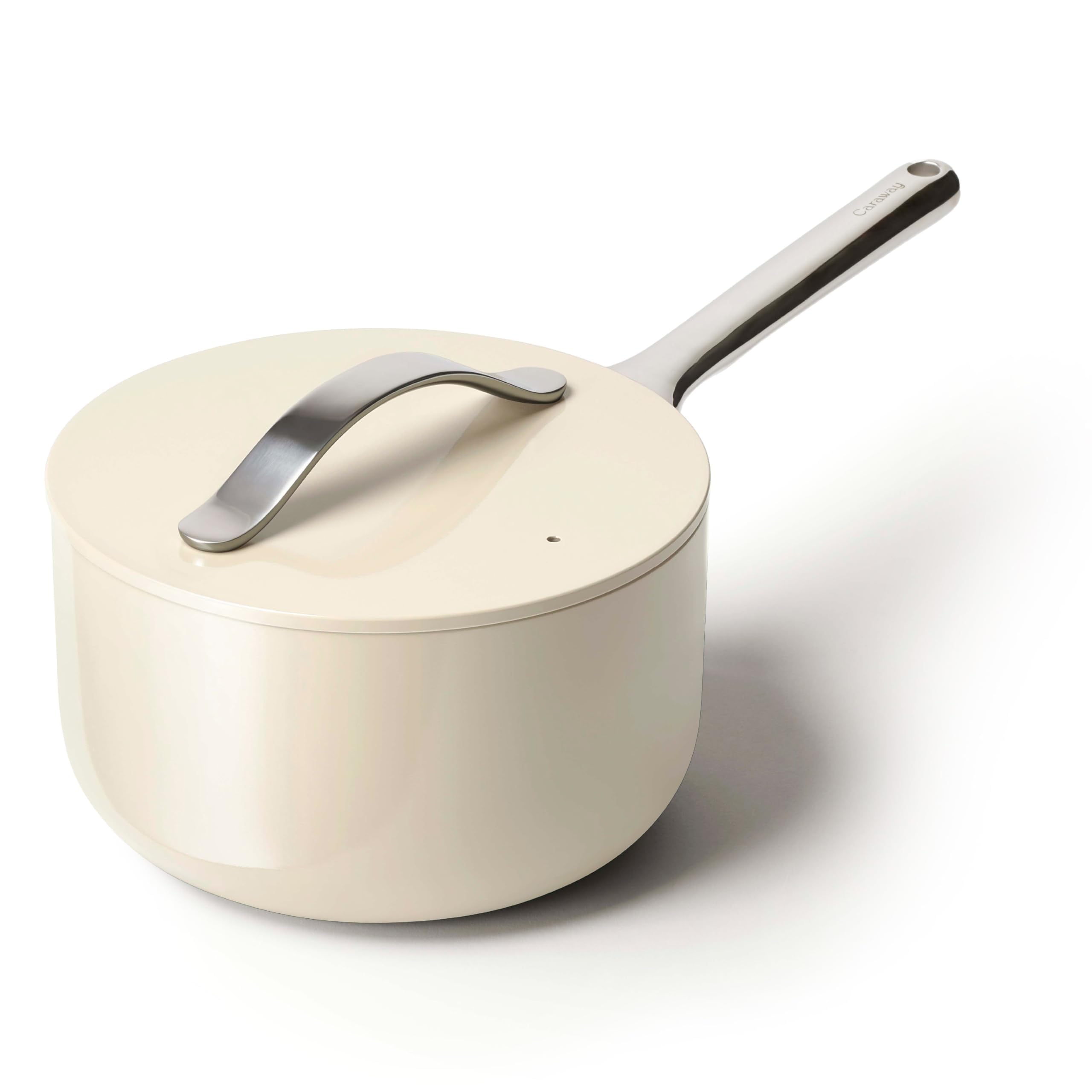 Caraway 3 qt sauce pan with lid in cream for sauces and risotto