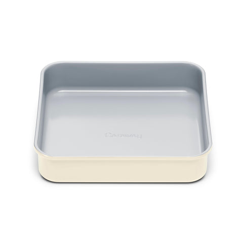Caraway 9-inch square pan for brownies with easy release and quick cleanup.