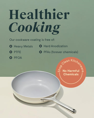 Caraway pans work on gas, electric, and induction cooktops.