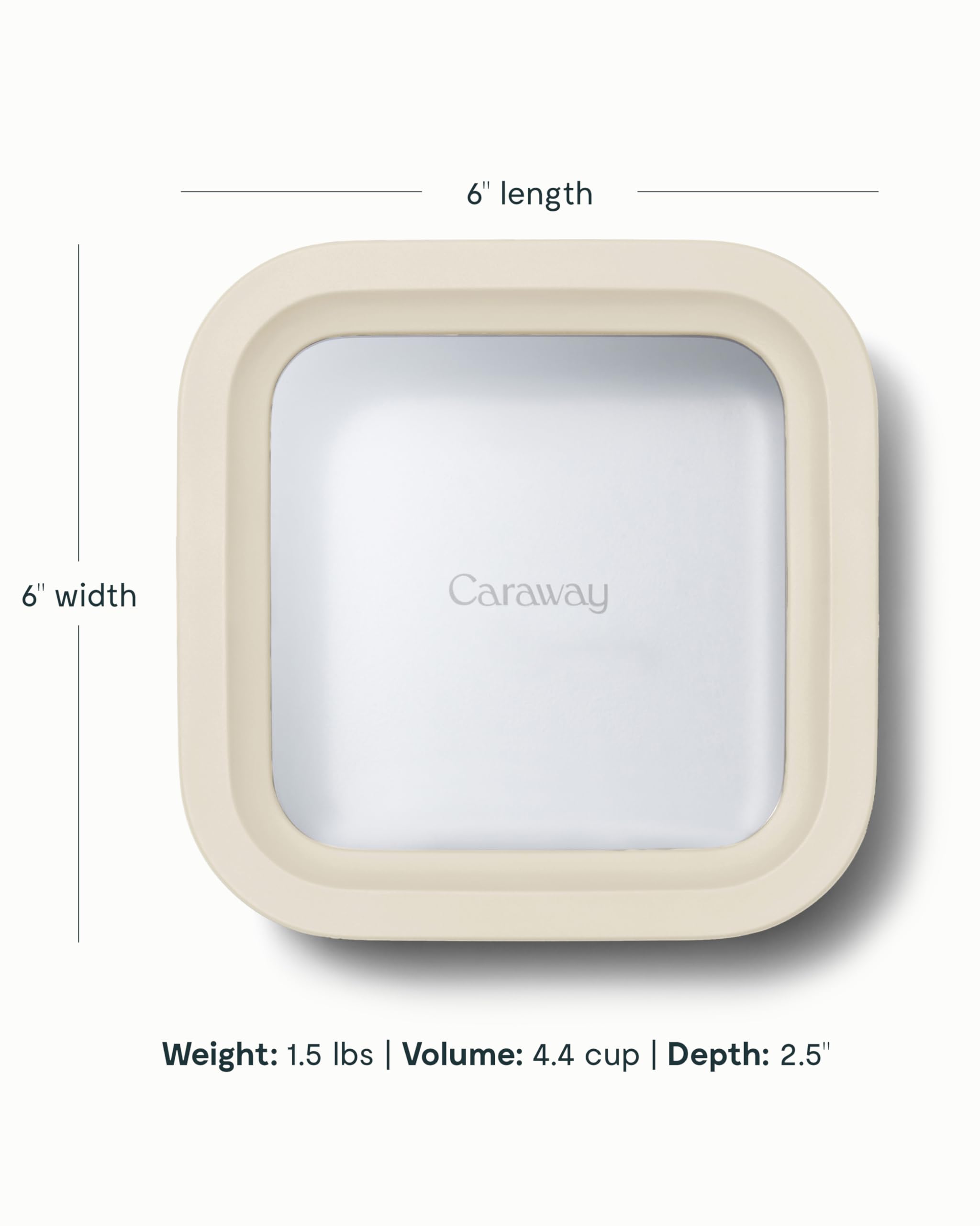 Caraway glass lid view showcases contents at a glance.