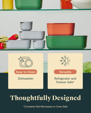Caraway dash inserts fit seamlessly with containers for a cohesive lunch kit.