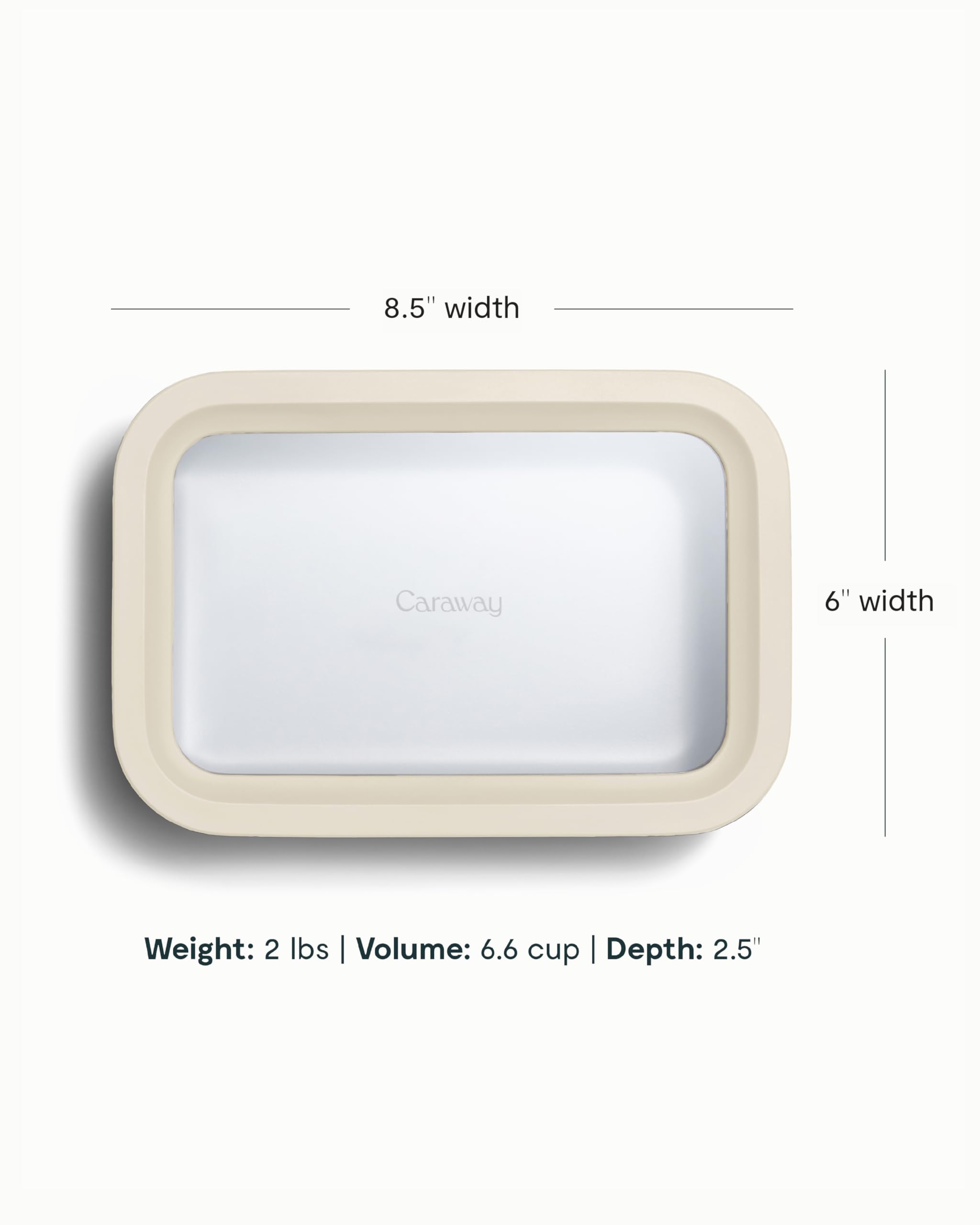 Caraway glass storage shown in dishwasher-safe setting.