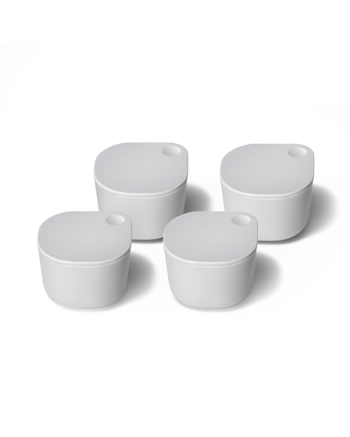 Caraway Dot Inserts with lids for sauces and garnishes in dash ramekins.