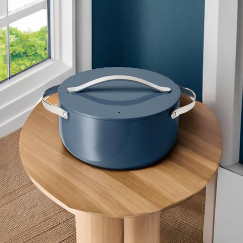 Caraway Dutch Oven used for bread baking with even heat and crusty results.