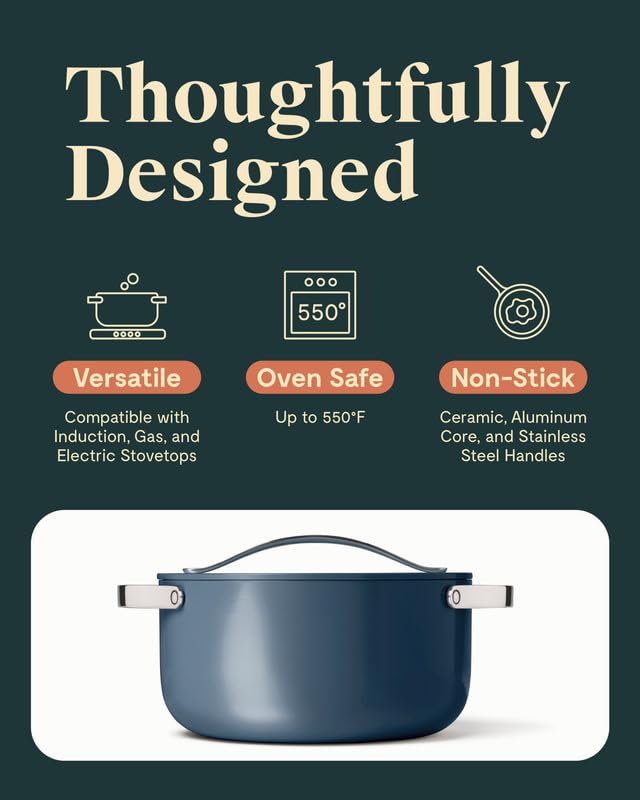 Caraway Dutch Oven interior with nonstick surface for easy cooking and cleanup.