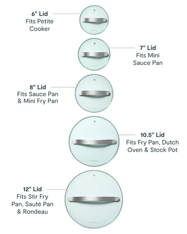 Caraway 10.5-inch glass lid with clear view for larger pots, oven-safe up to 425°F