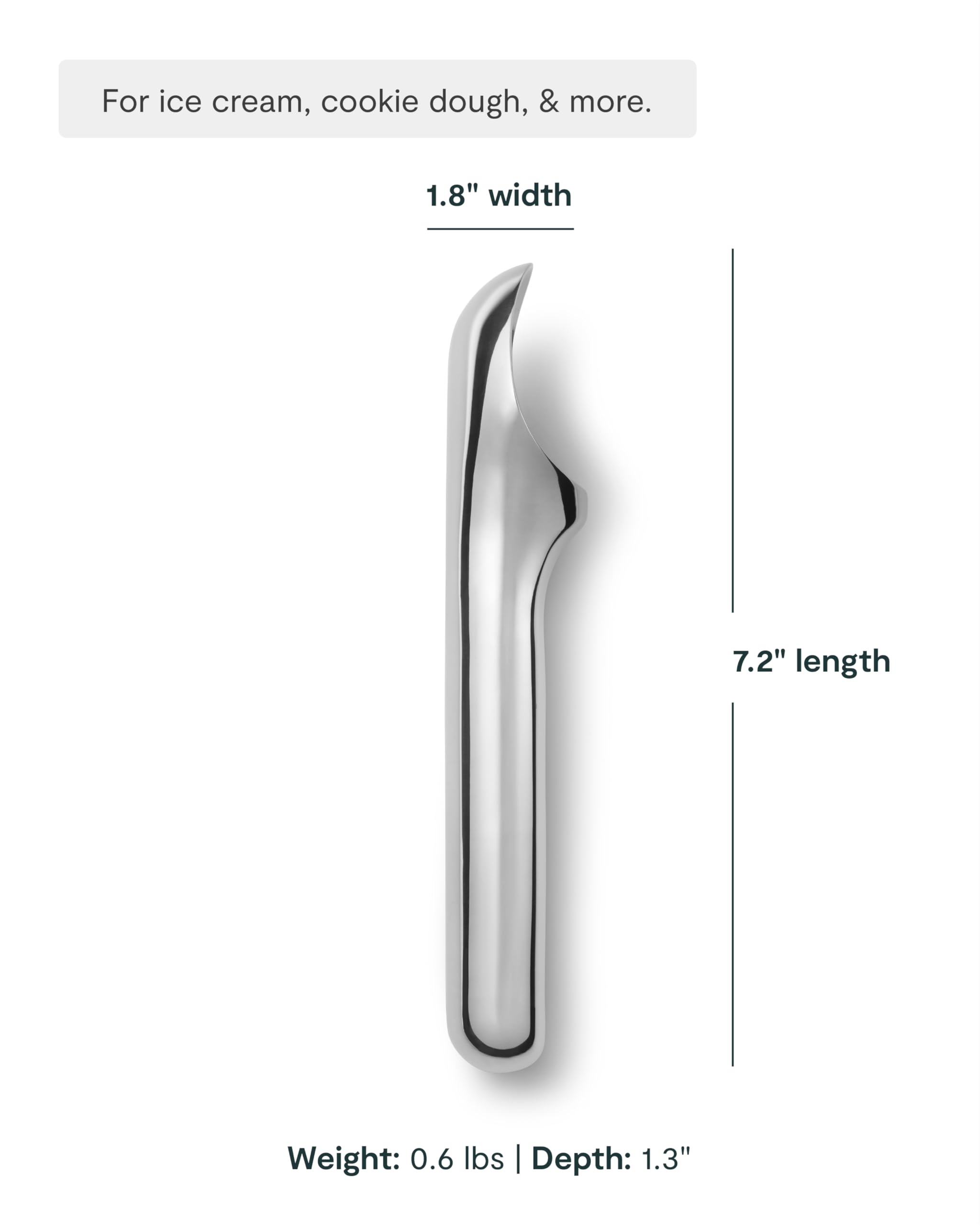 Caraway ice cream scoop ergonomic-handle enables effortless scooping.