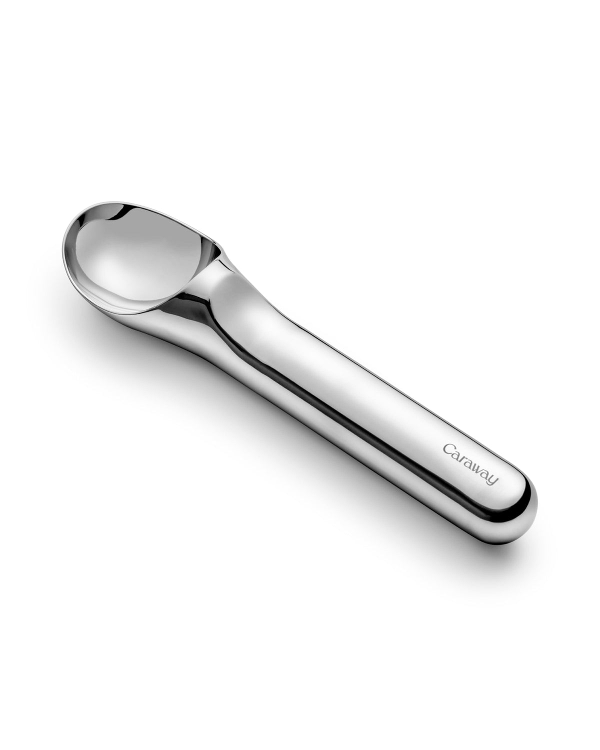Caraway ice cream scoop front-angle showing balanced weight for smooth scooping.