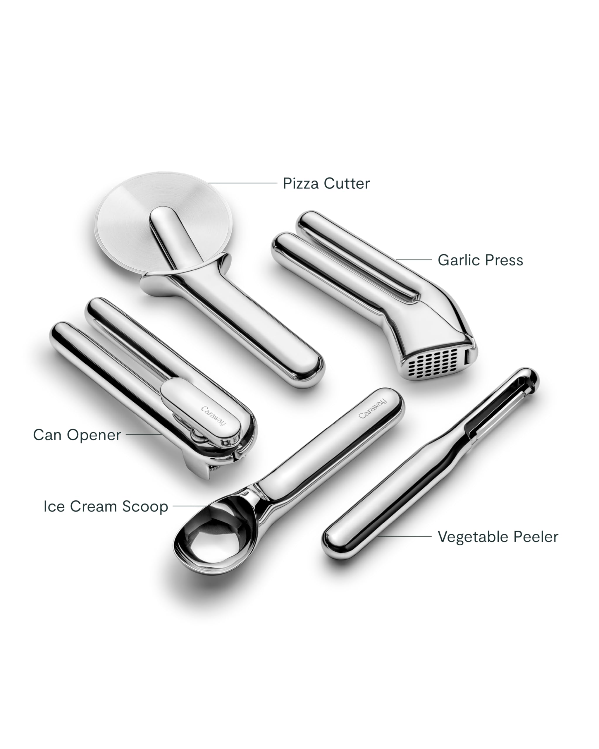Caraway garlic press enables easy mincing with sturdy stainless steel.
