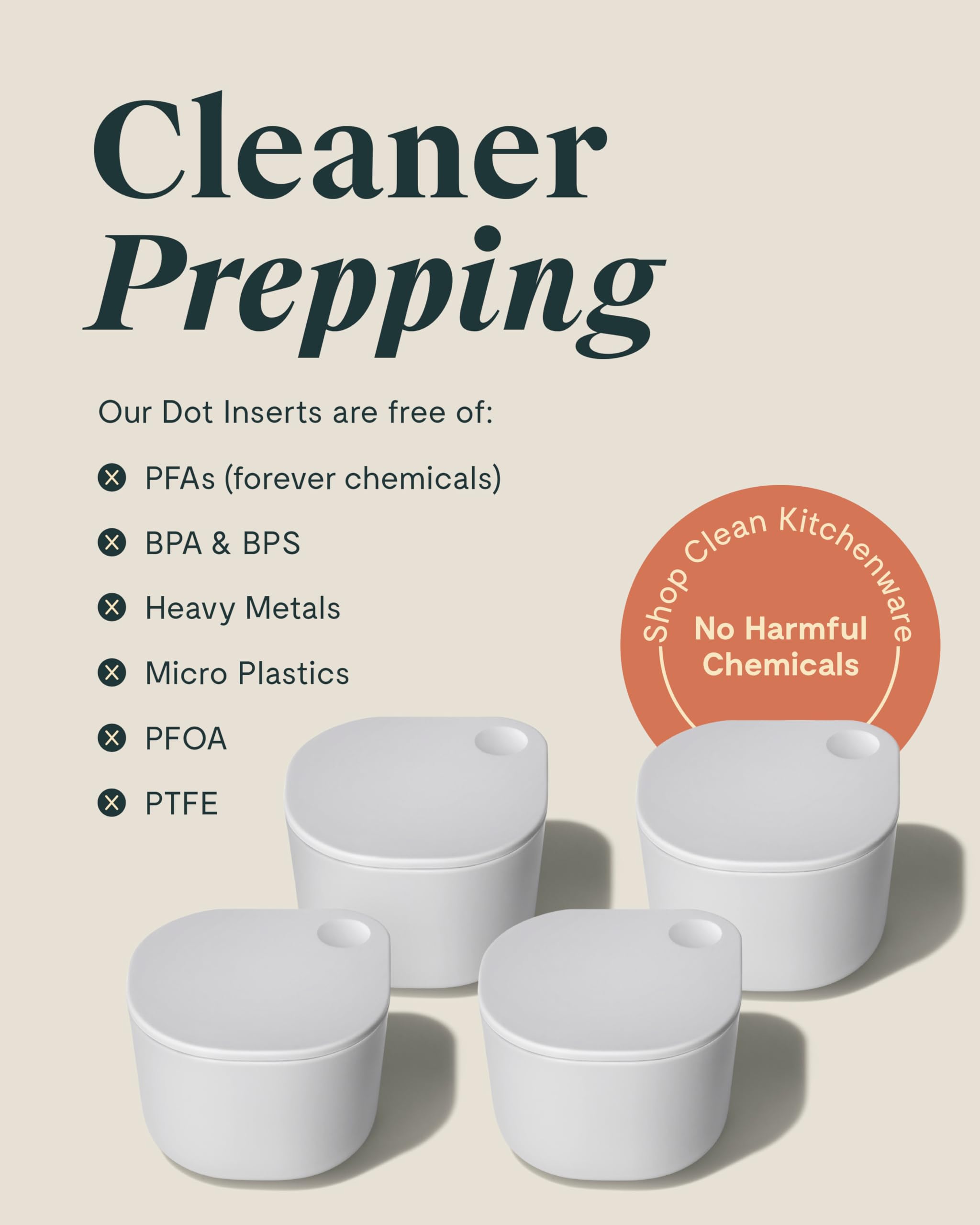 Caraway 4pc set enhances lunch organization and keeps sides separated.