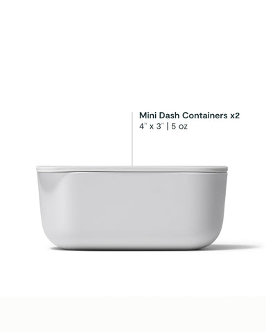 caraway mini dash inserts in mini glass containers, enhances lunch organization