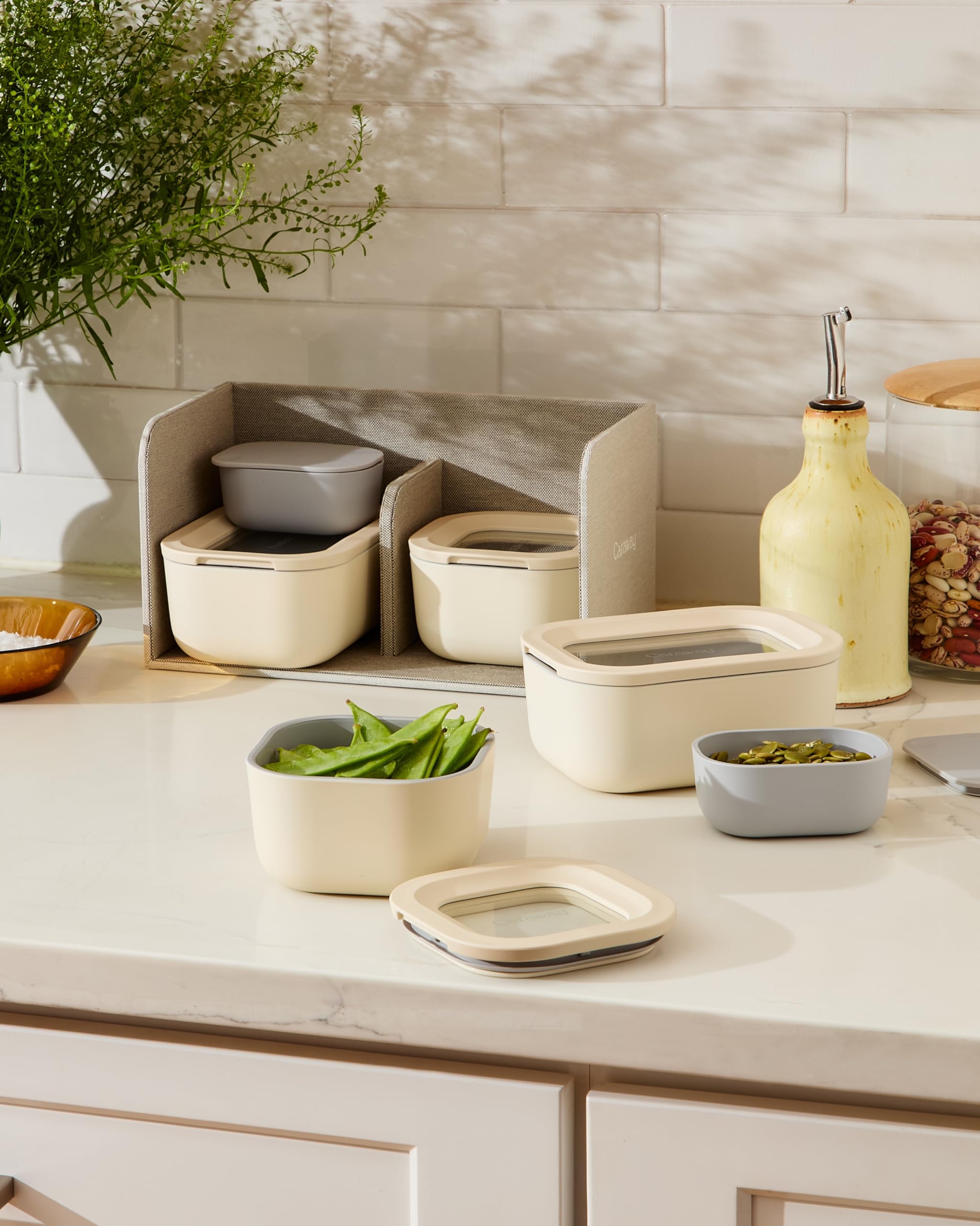 caraway mini dash inserts with lids, keep sauces and snacks neatly sealed