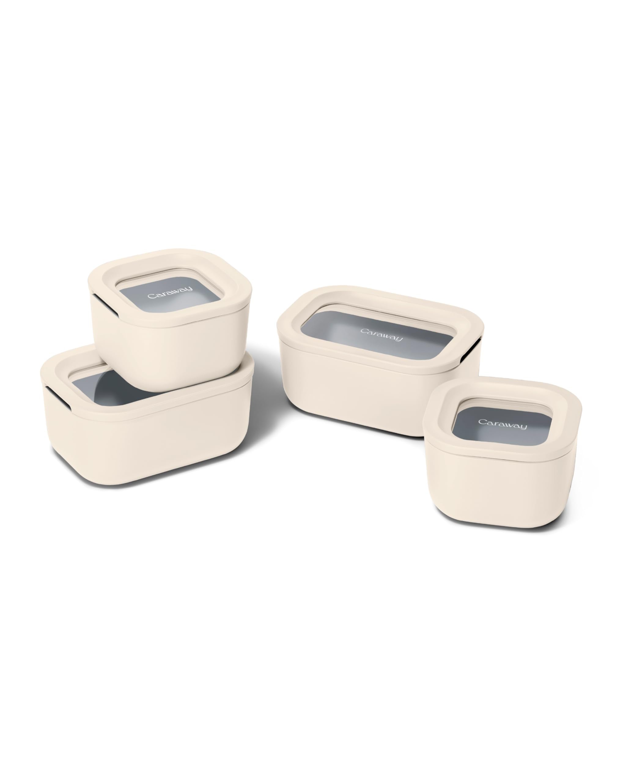 Caraway Mini 9pc set lid close-up with silicone seal for fresh meals
