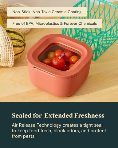 Caraway cream container is dishwasher-safe for easy cleanup.