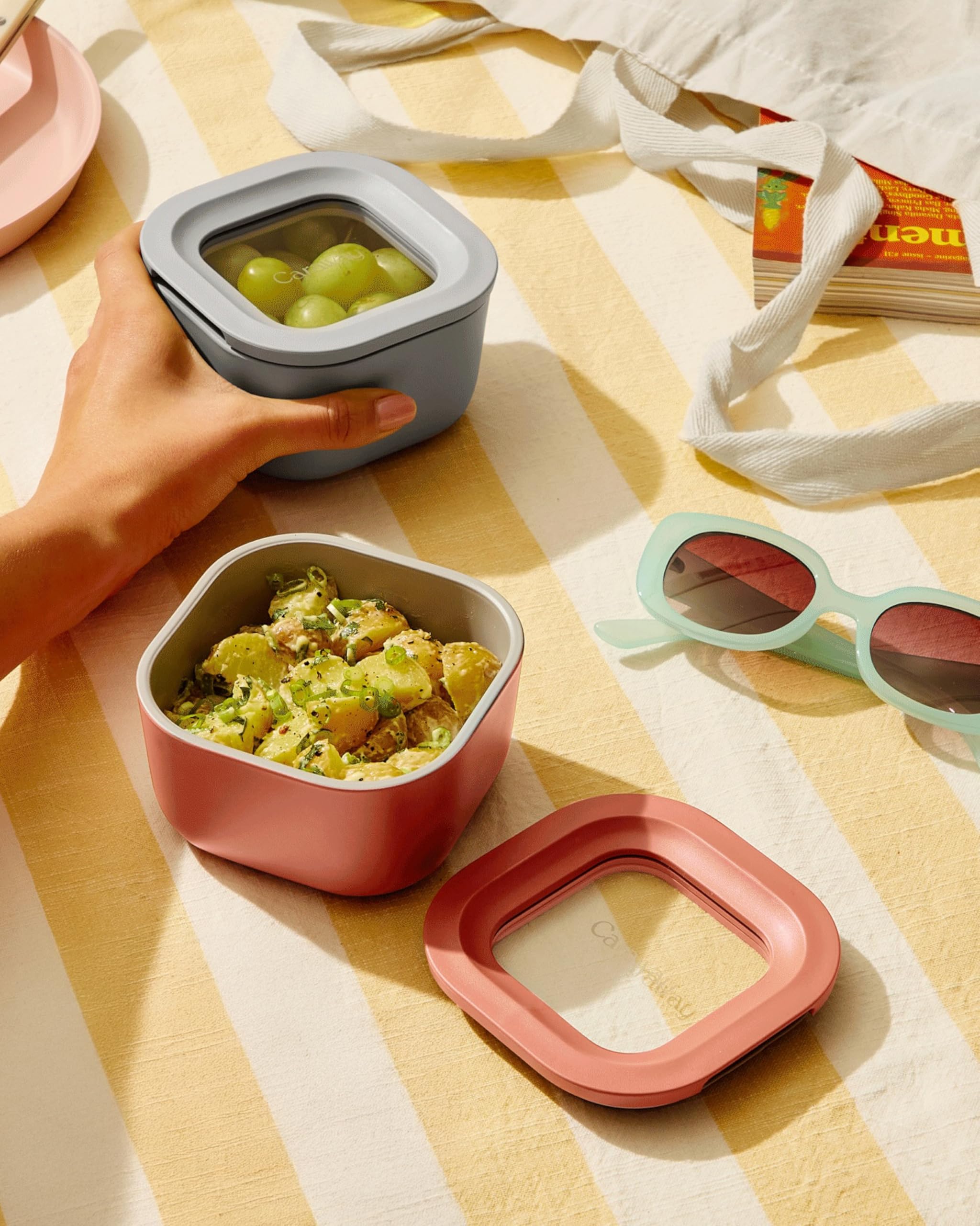 Caraway cream mini snack container ideal for snacks and leftovers.