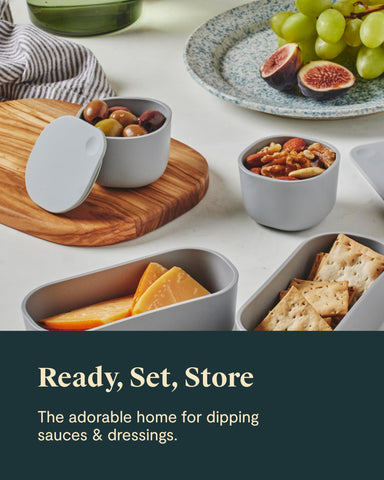 Caraway safe non-toxic storage solution for sauces and snacks.