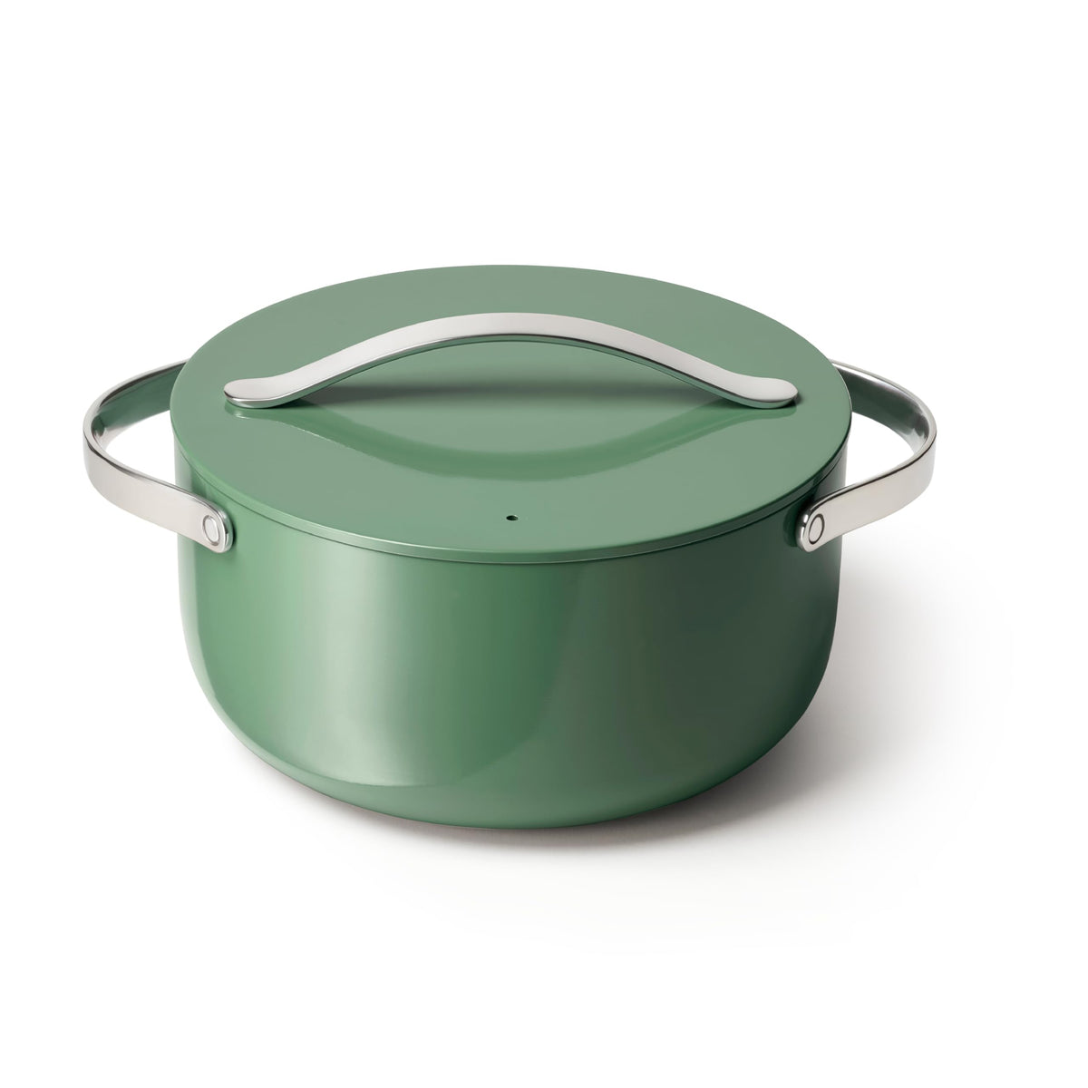 Caraway Sage Dutch Oven lid showing a secure seal for braising and moisture retention