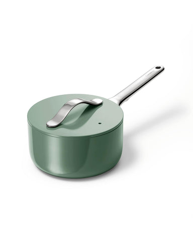 Caraway sage 1.75 qt sauce pan, top view for quick sauces and small-batch meals.