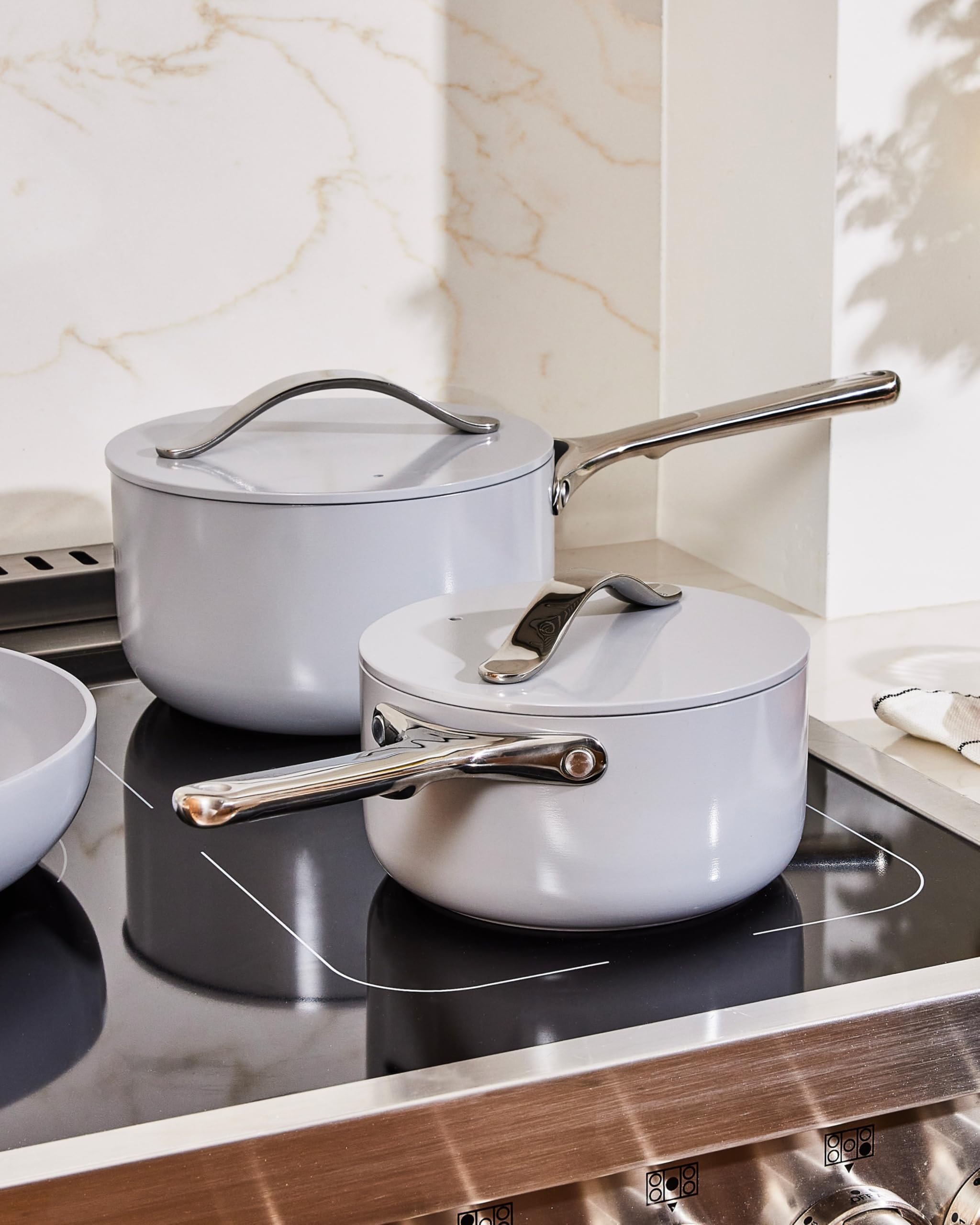 Caraway sauce pan easy-clean surface makes cleanup quick after cooking