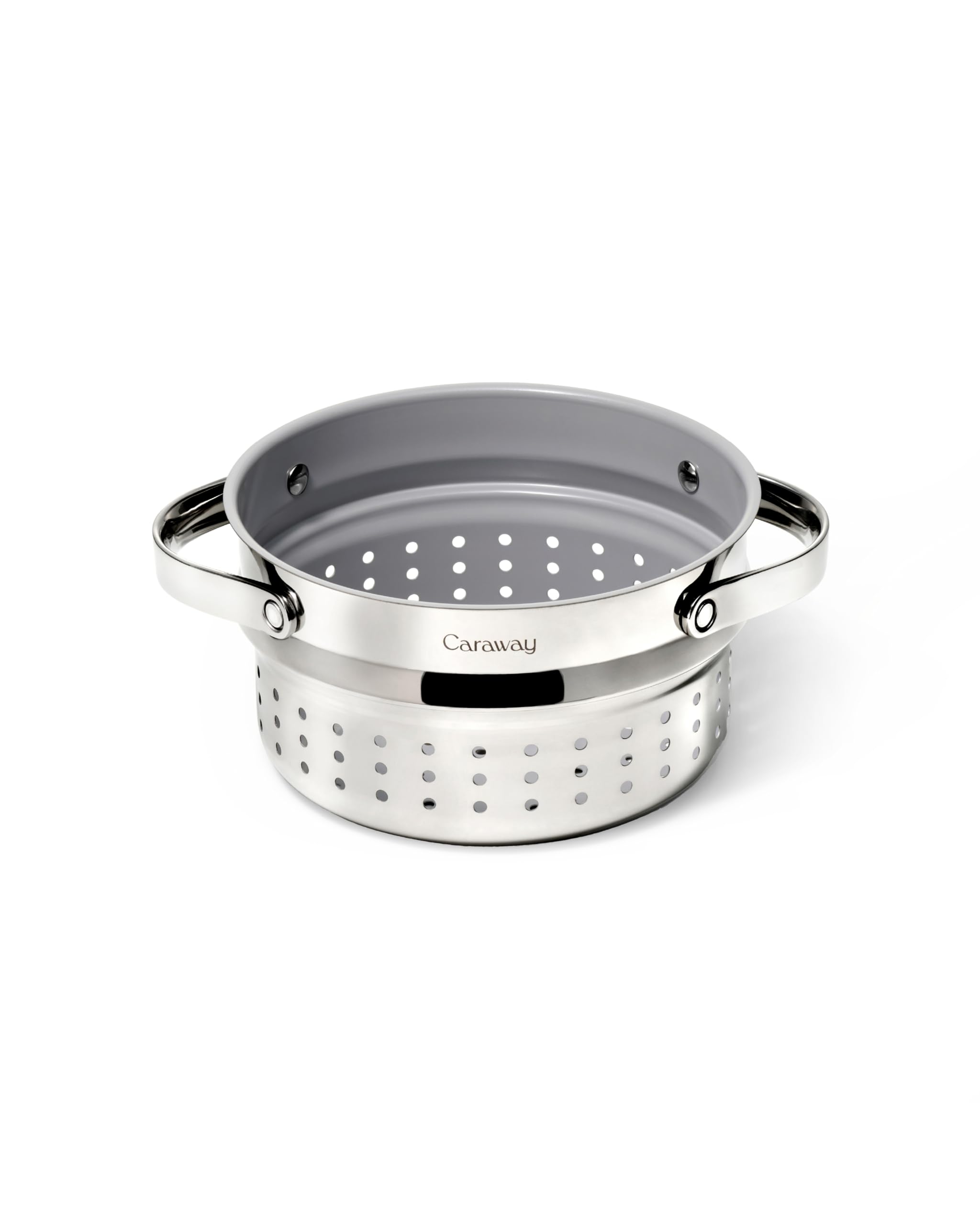 Caraway Steamer Small inside sauce pan for even, portioned steaming.