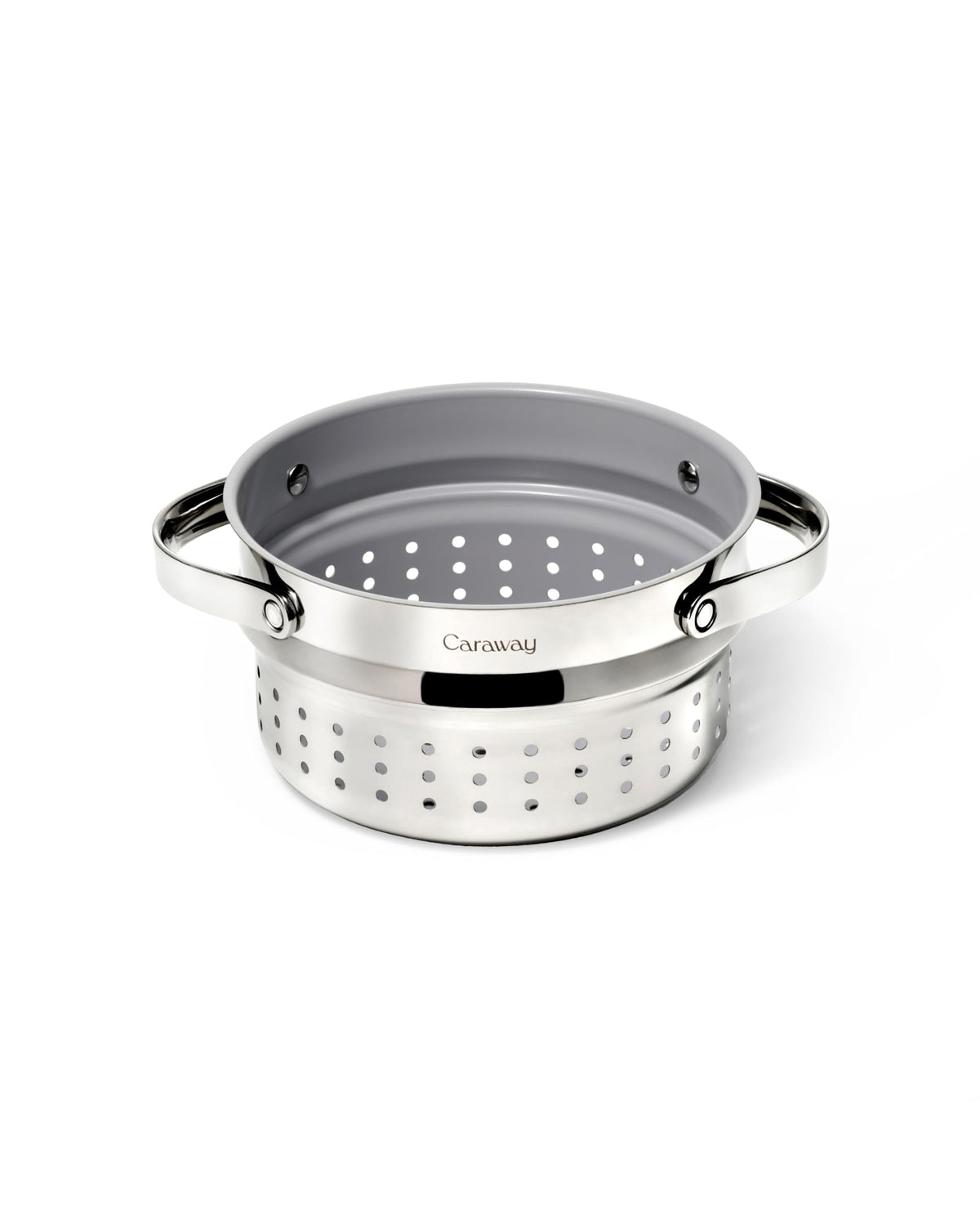 Caraway Steamer Small inside sauce pan for even, portioned steaming.