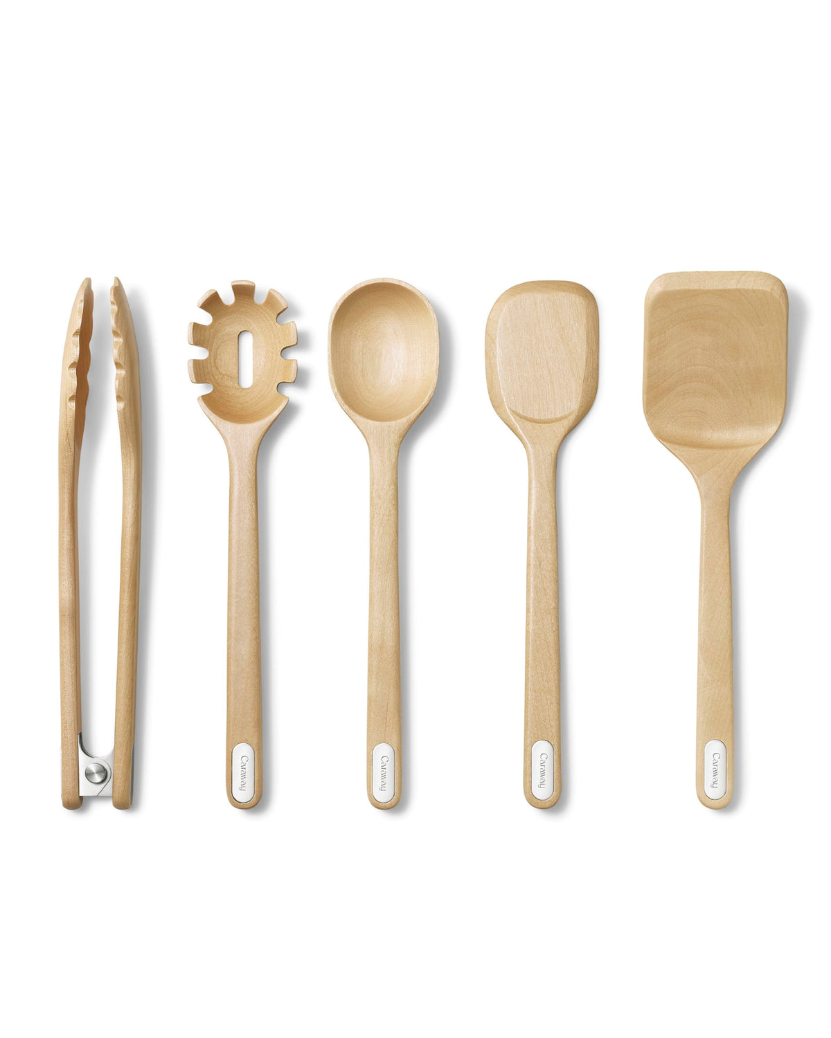 Caraway wooden spoon for gentle stirring on nonstick cookware.