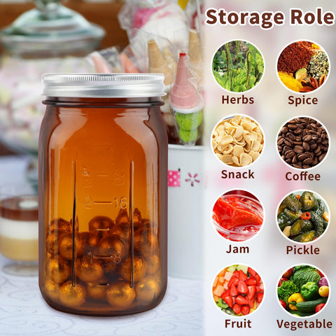 CARBLIN amber jar with airtight lid keeps contents sealed and fresh.