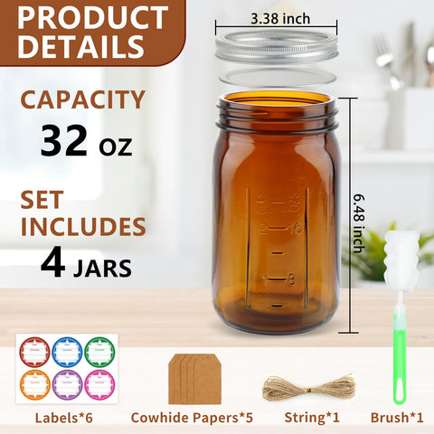 CARBLIN amber jar set shown in kitchen decor and storage.