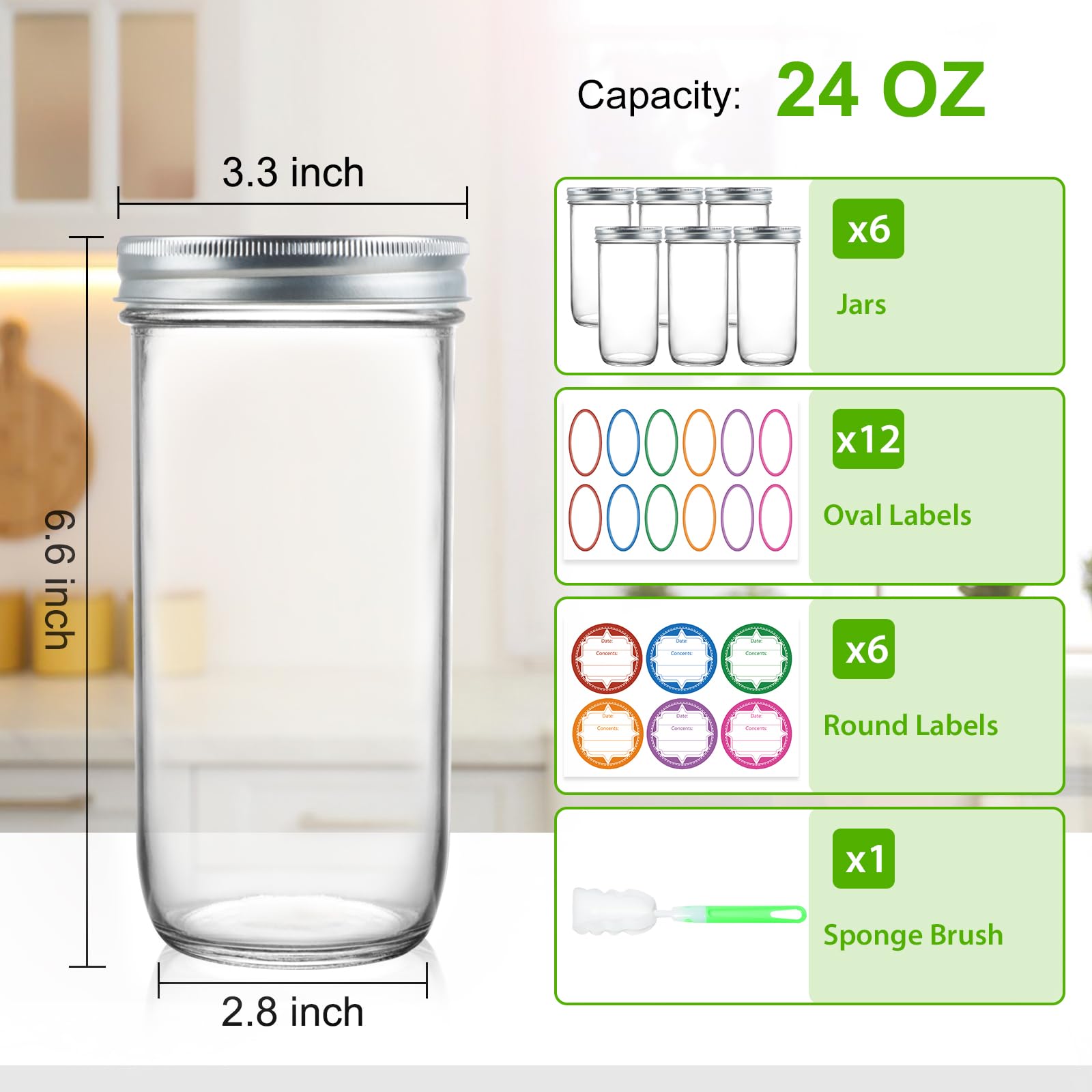 CARBLIN clear glass jar provides high visibility for content recognition.