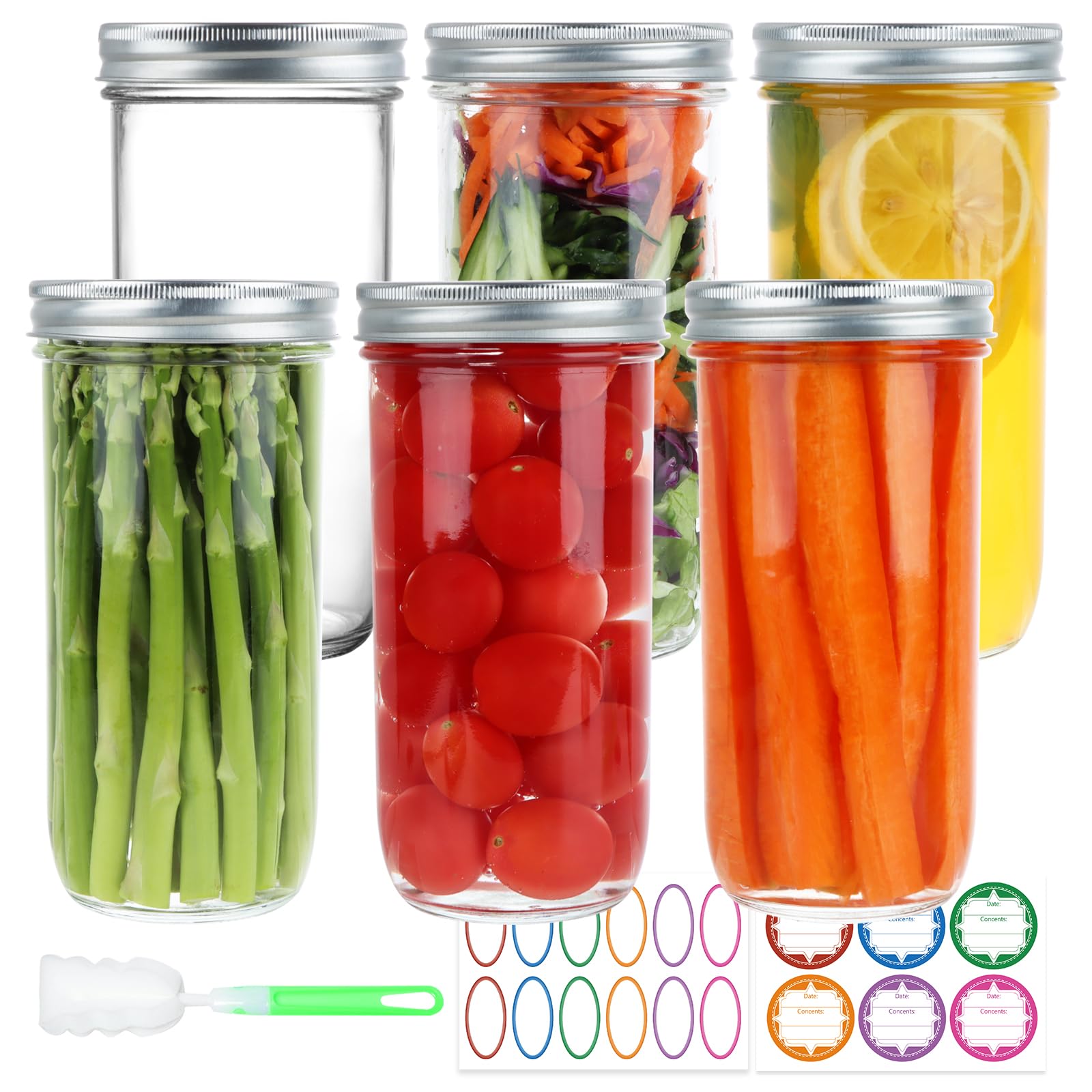 CARBLIN wide-mouth 24oz jar highlighting easy filling and quick content identification.