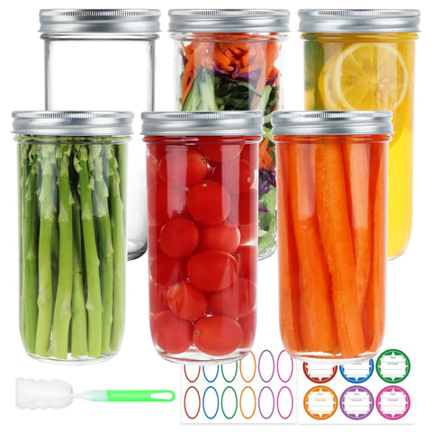 CARBLIN wide-mouth 24oz jar highlighting easy filling and quick content identification.