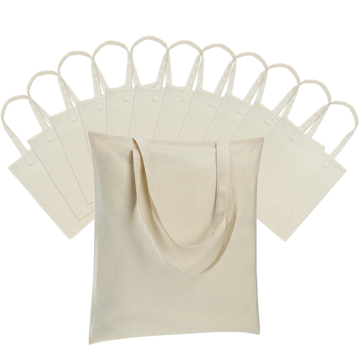 Carbrea 12-pack canvas tote bag folded compact for portability.