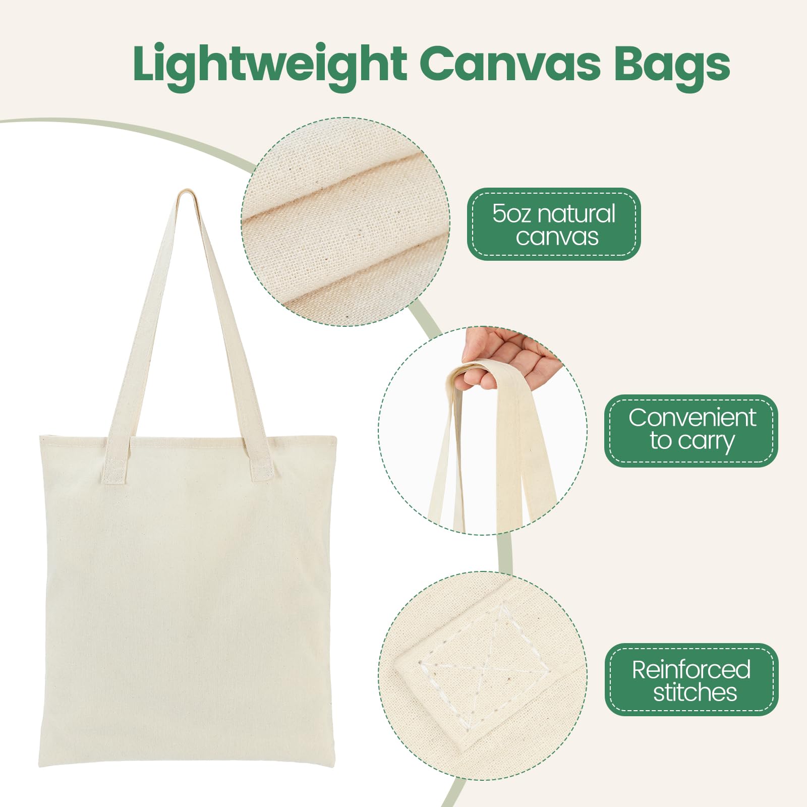 Carbrea bulk tote bags for groceries, gifts, and events.