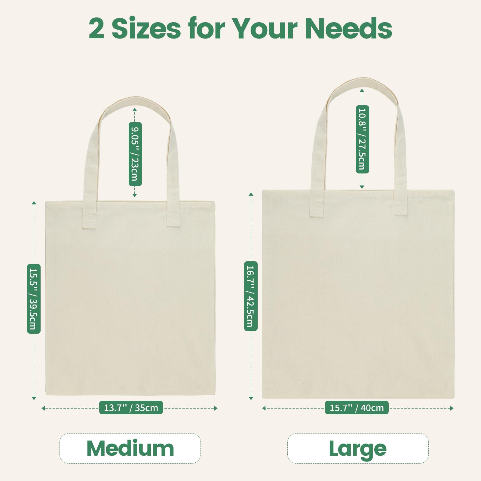 Carbrea canvas tote beige open top, ideal for daily use and quick access.
