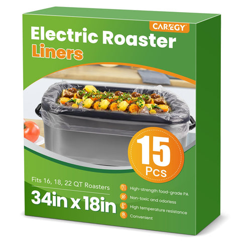 CAREGY electric roaster liner, 34x18 inches, for easy cleanup after cooking.