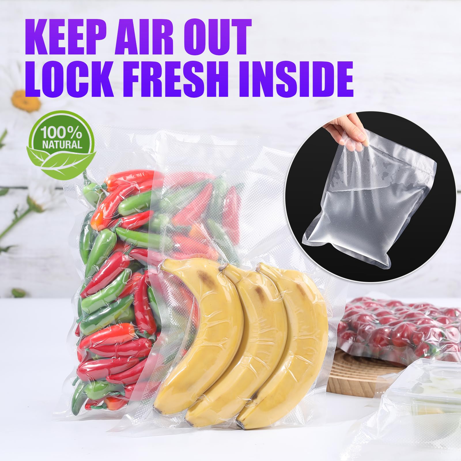 Caregy freezer-burn prevention bags keep herbs and meats fresh