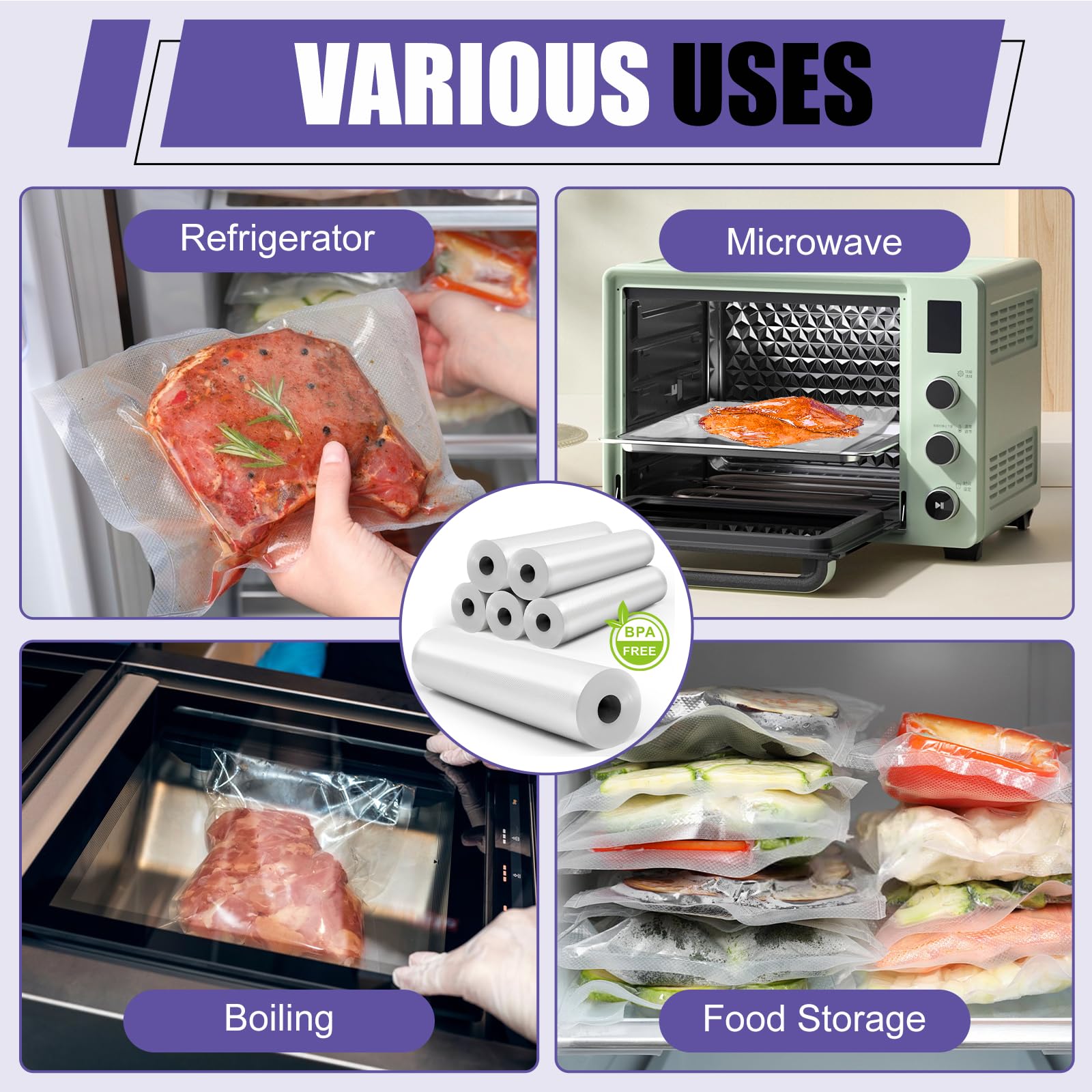 CAREGY microwave and boil-safe bags suitable for versatile cooking tasks.