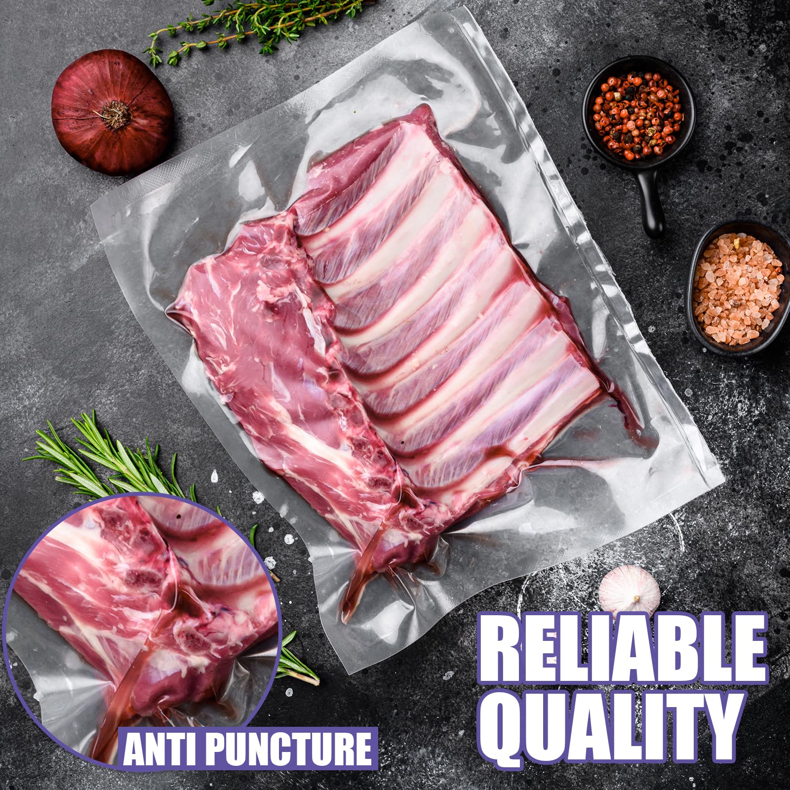 Caregy sous vide bags 8x12 for precise water bath cooking
