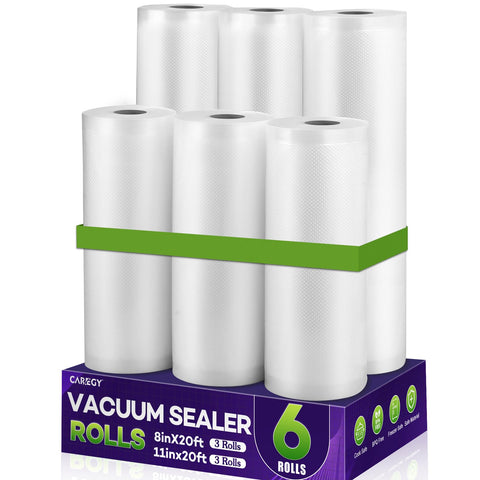 CAREGY vacuum sealer roll 8x20 feet promotes extended freshness for meal prep.