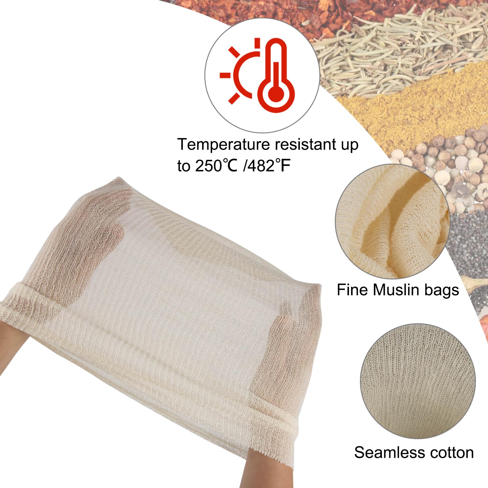 CARGEN muslin bag close-up highlighting breathable mesh for efficient filtration