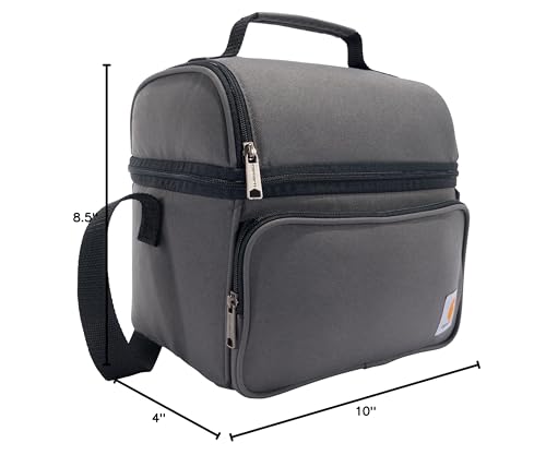 Carhartt lunch box outdoors, ideal for camping or workday use.