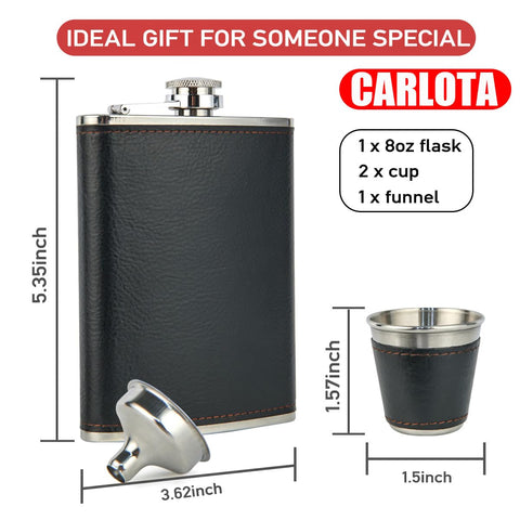 Carlota hip flask set includes 2 cups for shared moments on outdoor adventures