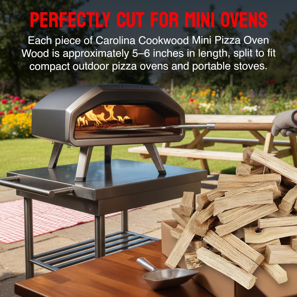 Carolina Cookwood USA-made pizza wood enhances aroma in mobile ovens.