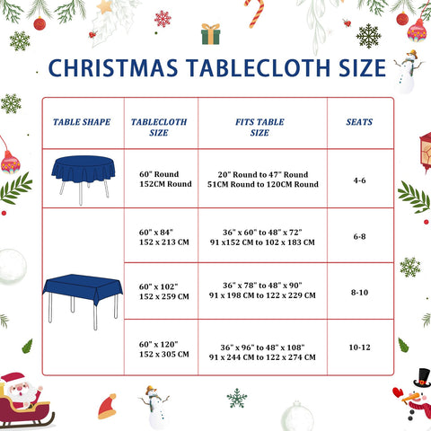CAROMIO Christmas Tablecloth festive party setup enhances holiday ambiance