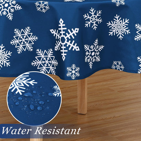 CAROMIO Christmas Tablecloth hemmed edges add a polished finish
