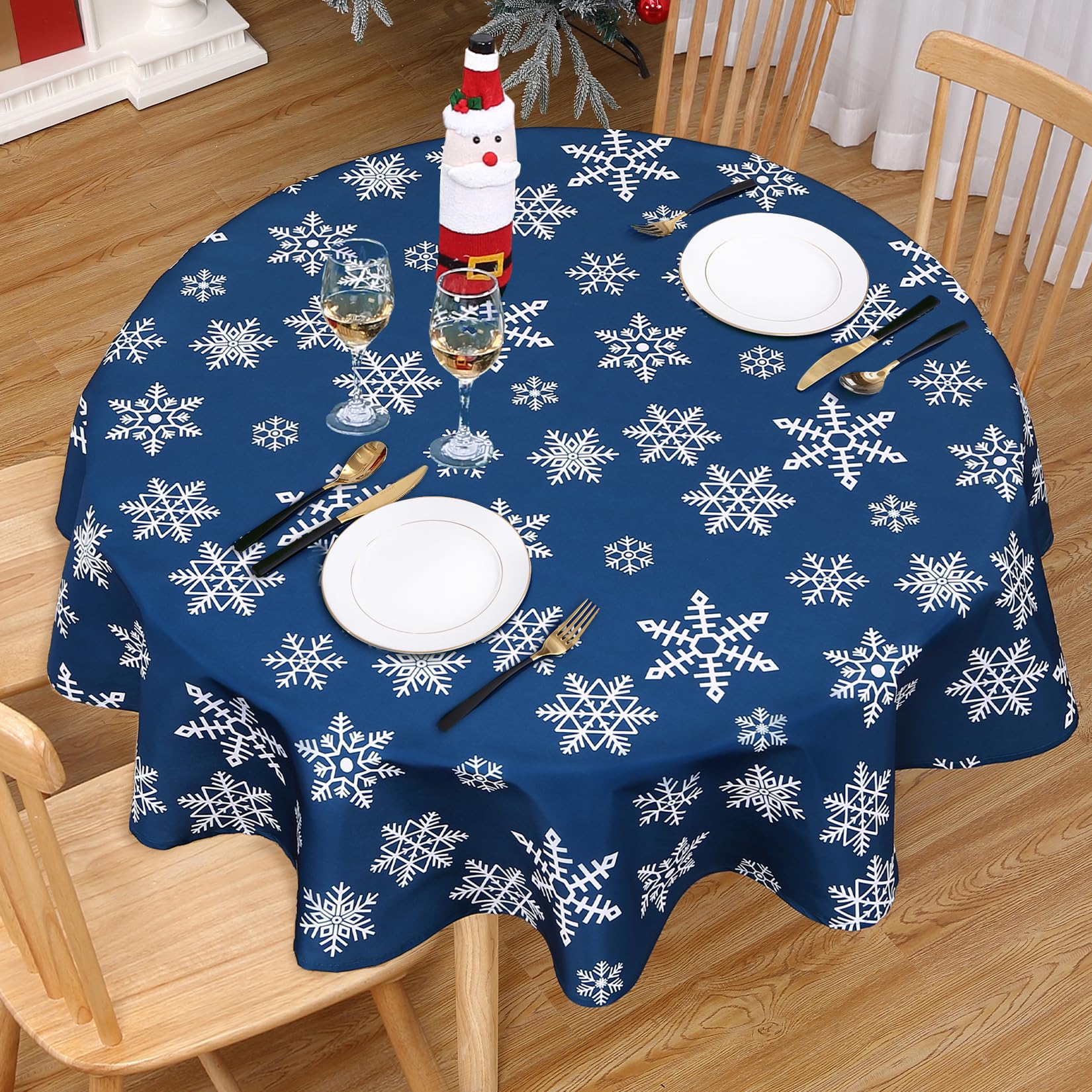 CAROMIO Christmas Tablecloth water resistant fabric keeps surfaces clean