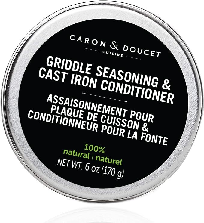 CARON & DOUCET griddle seasoning bottle pour for quick, even coverage.