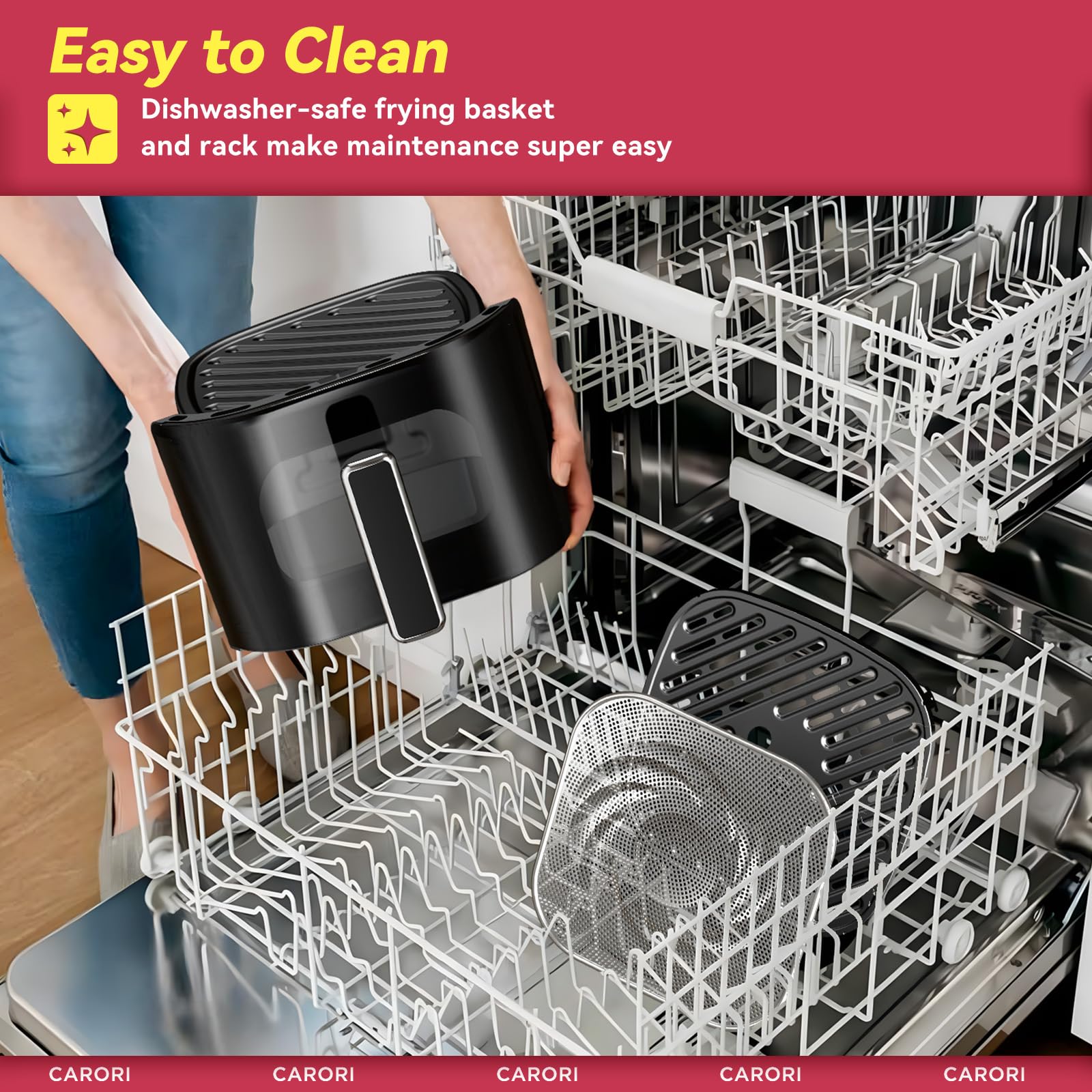 Carori Air Fryer dishwasher-safe basket simplifies cleanup