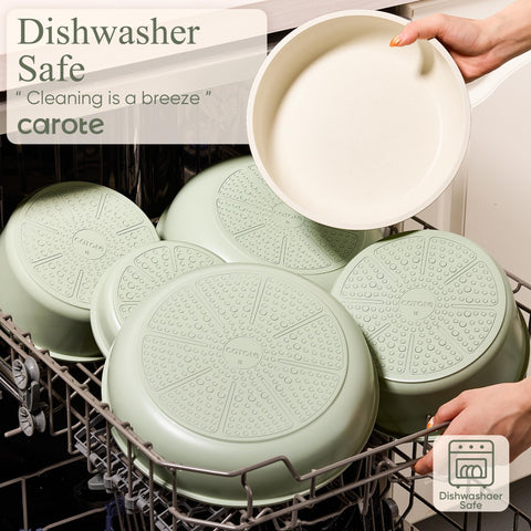 CAROTE 10-inch fry pan featuring even heat distribution for versatile cooking